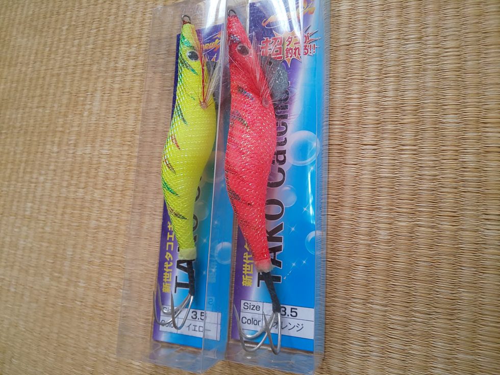 ポイントによってはこちらのタコエギ針しかやれない所もありますので準備してきてください(船内販売あり)