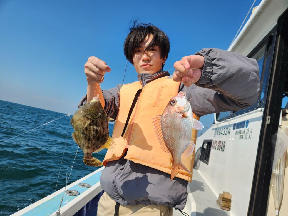 カワハギ、小鯛のダブル！