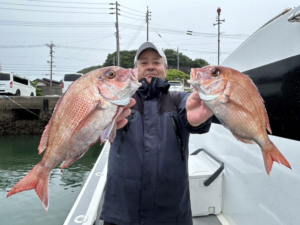 一つテンヤ出船！真鯛好調！