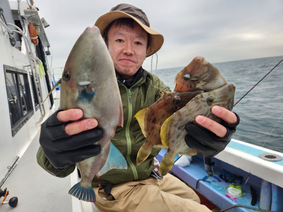 ウタセ五目船、肝パンカワハギ多数！