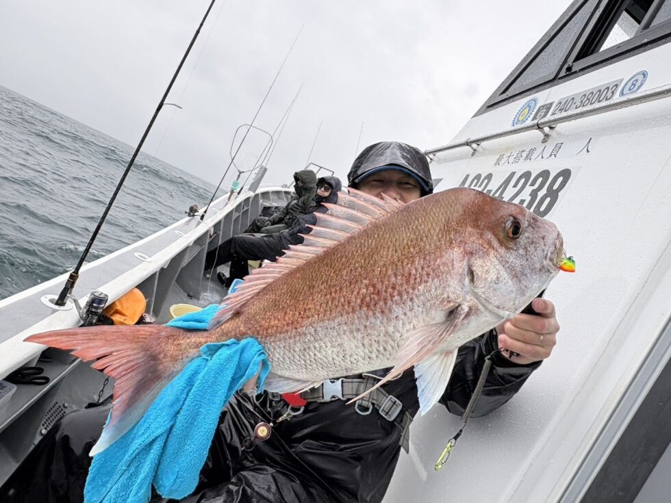 一つテンヤ真鯛釣り出船！今シーズン最大73㎝登場でした！