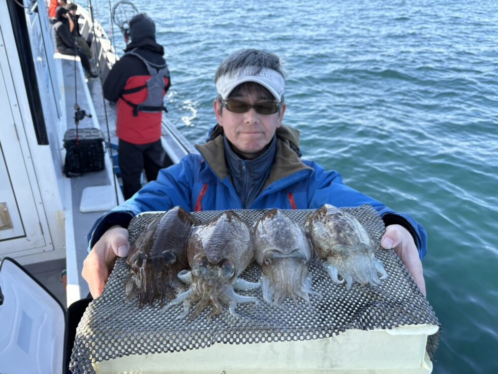 人気の肉厚コウイカ２隻分乗ゆったり釣行でした