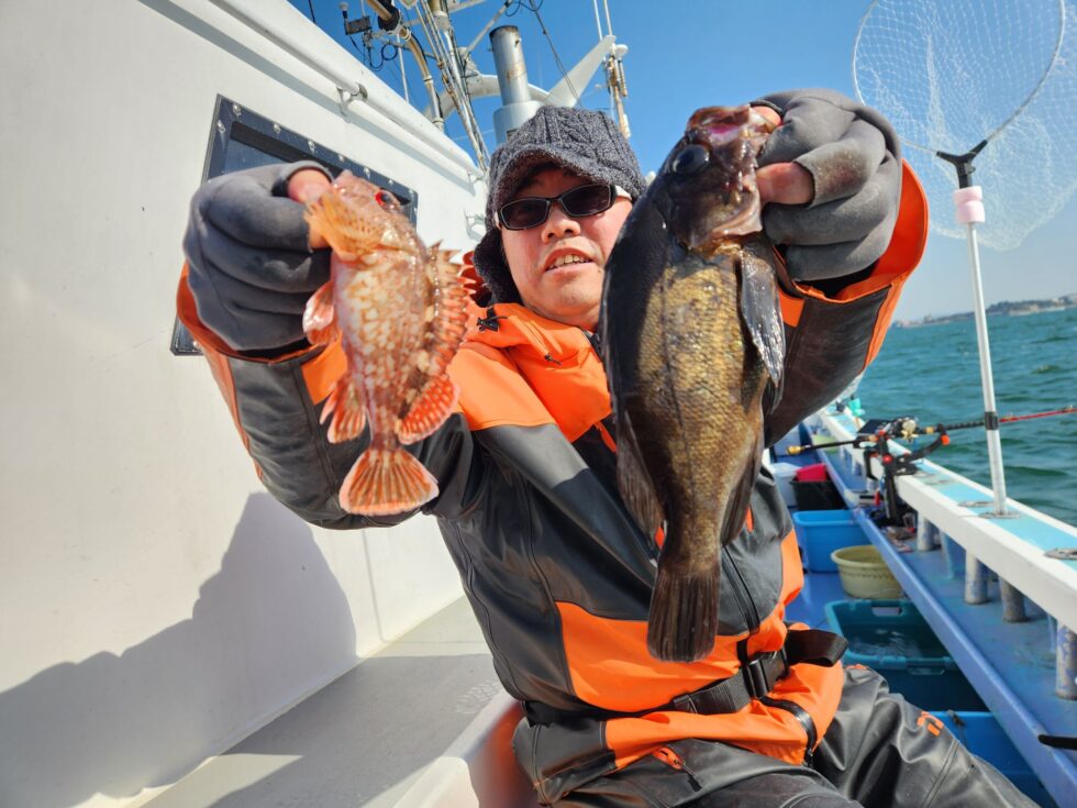 活きウタセエビのエサでウタセ五目出船です