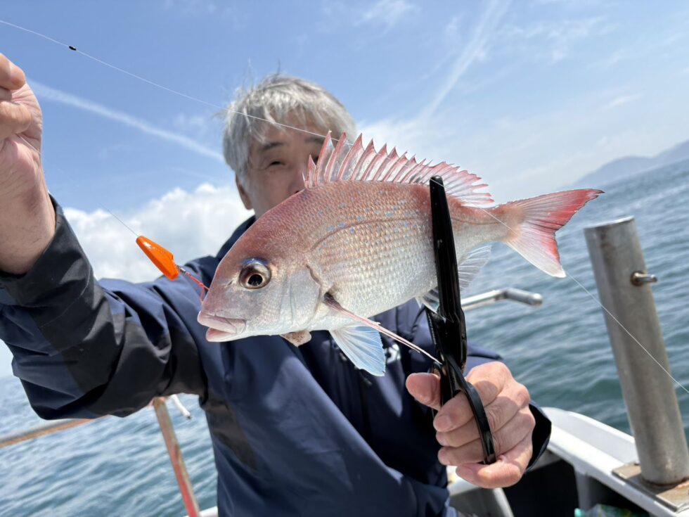 一つテンヤ真鯛出船中!