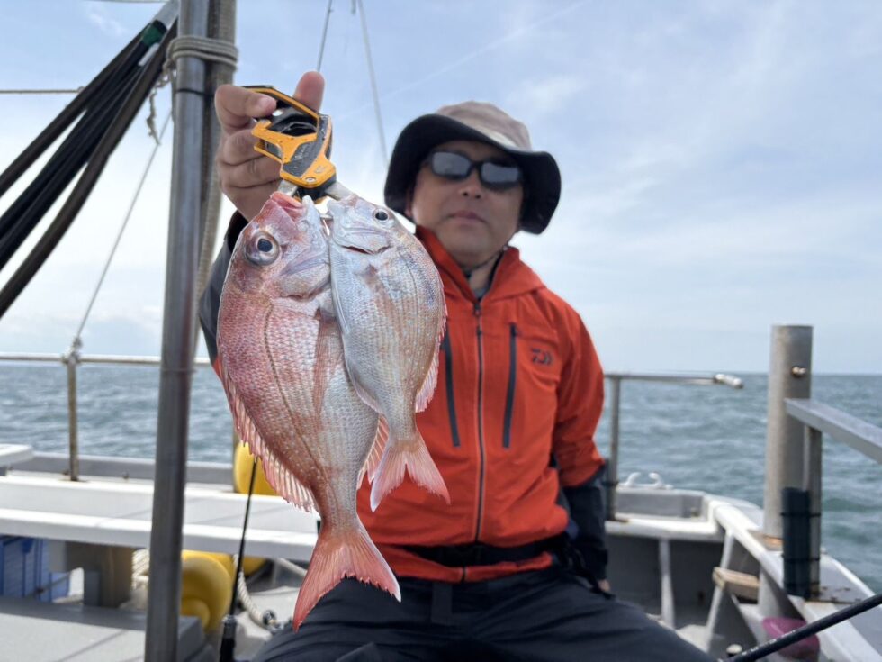 一つテンヤ真鯛釣り出船！名人さんは今日も真鯛ゲット！