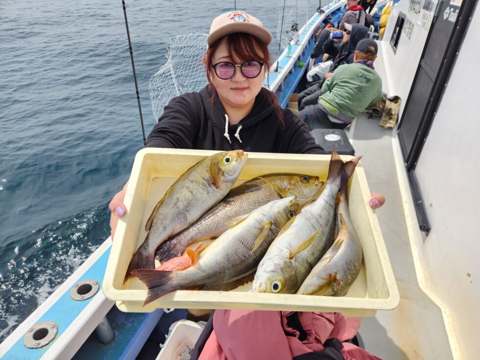 大山沖イサキ釣り、一つテンヤ真鯛釣り、ウタセ五目釣り、予約受付中!